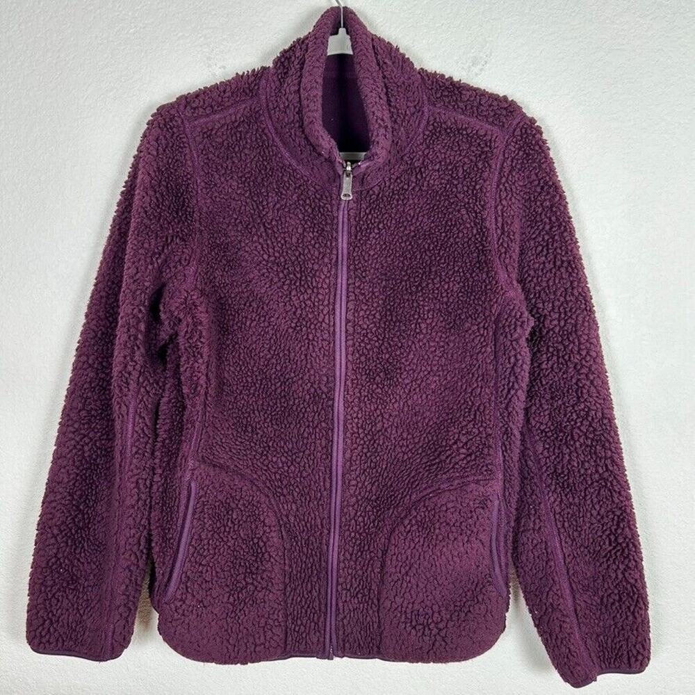 Weatherproof Women Sz M purple reversible fleece jacket
